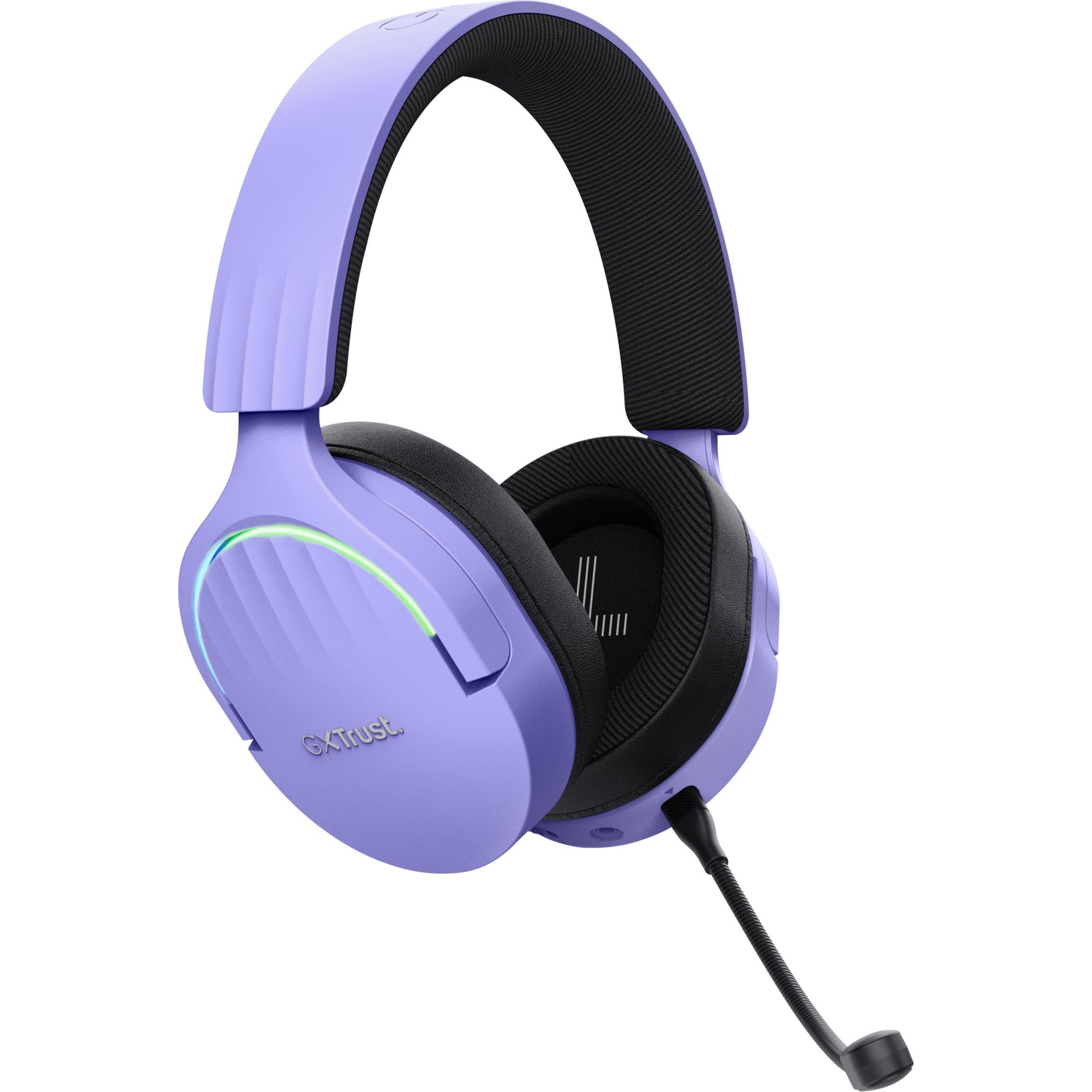 Thumbnail - Trust GXT 491P Fayzo (Kabellos, Kabelgebunden), Gaming Headset, Violett, Schwarz