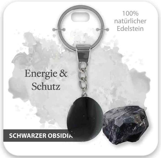 Produktbild BB Klostermannn Schlsselanhnger Edelstein Schwarzer Obsidian