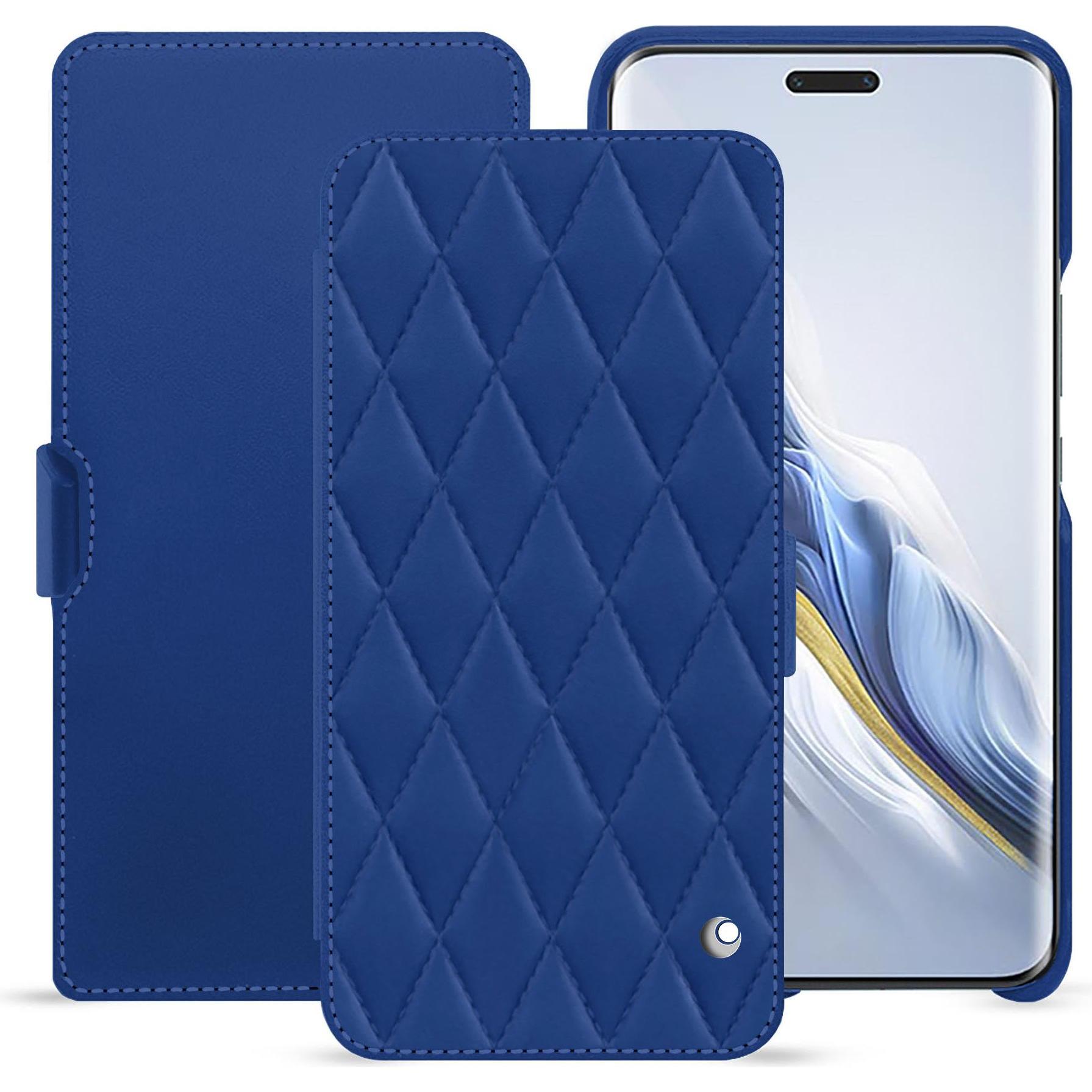 Noreve Lederschutzhülle horizontal (Honor Magic6 Pro), Smartphone Hülle, Blau