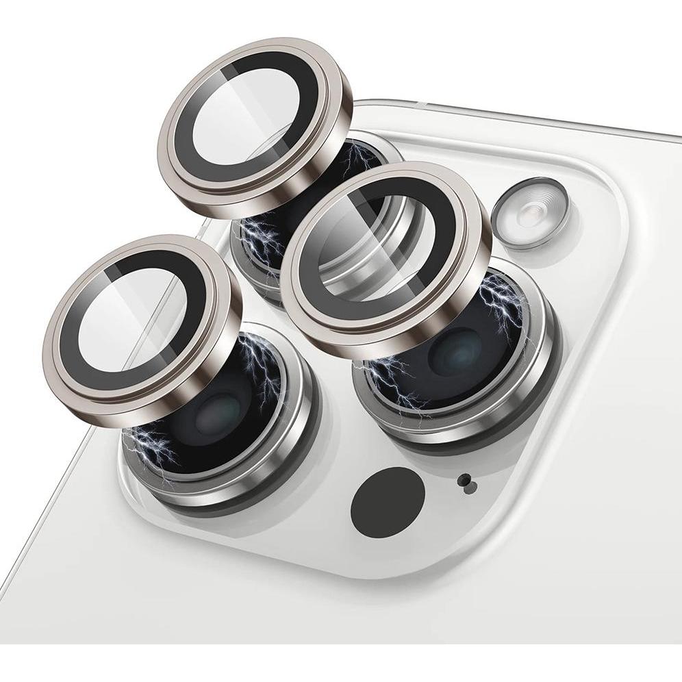 Lito - S+ Camera Glass Protector - iPhone 15 Pro / iPhone 15 Pro Max - Natural Titanium (Apple iPhone 15 Pro, Apple iPhone 15 Pro Max), Pellicola prot