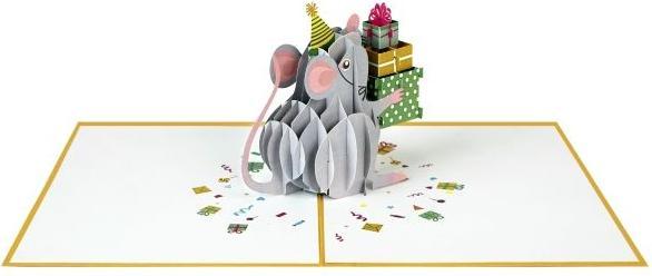 Produktbild MU Classic 3D Pop-Up Geburtstags Glückwunschkarte - Maus (1 Stk.)