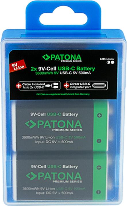 Produktbild Patona Premium Series (2 Stk., 9V Block, 400 mAh)