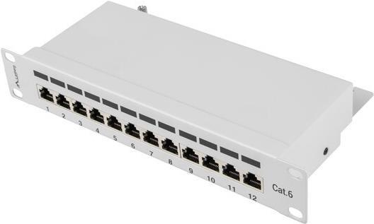 Produktbild Lanberg Patch Panel 25,40cm (10"), 12 port 1U, cat.6, grey