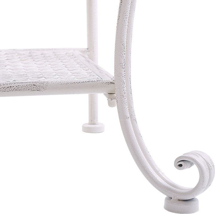 Actual product image Beliani Garden Shelf beige metal 4 shelves foldable PAVONA