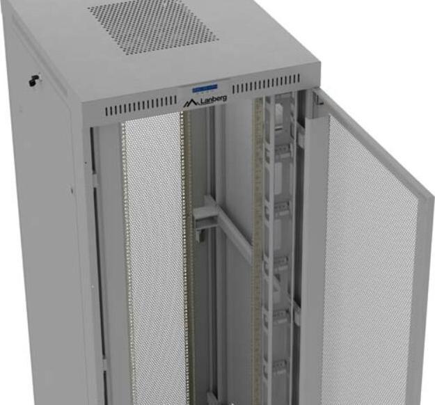 Produktbild Lanberg Stehender 19" Rack-Schrank 47U 800x1200 grau mit perforierten Türen und LCD (Flat Pack) V2 (10.86 HE, 19 Zoll Rack)