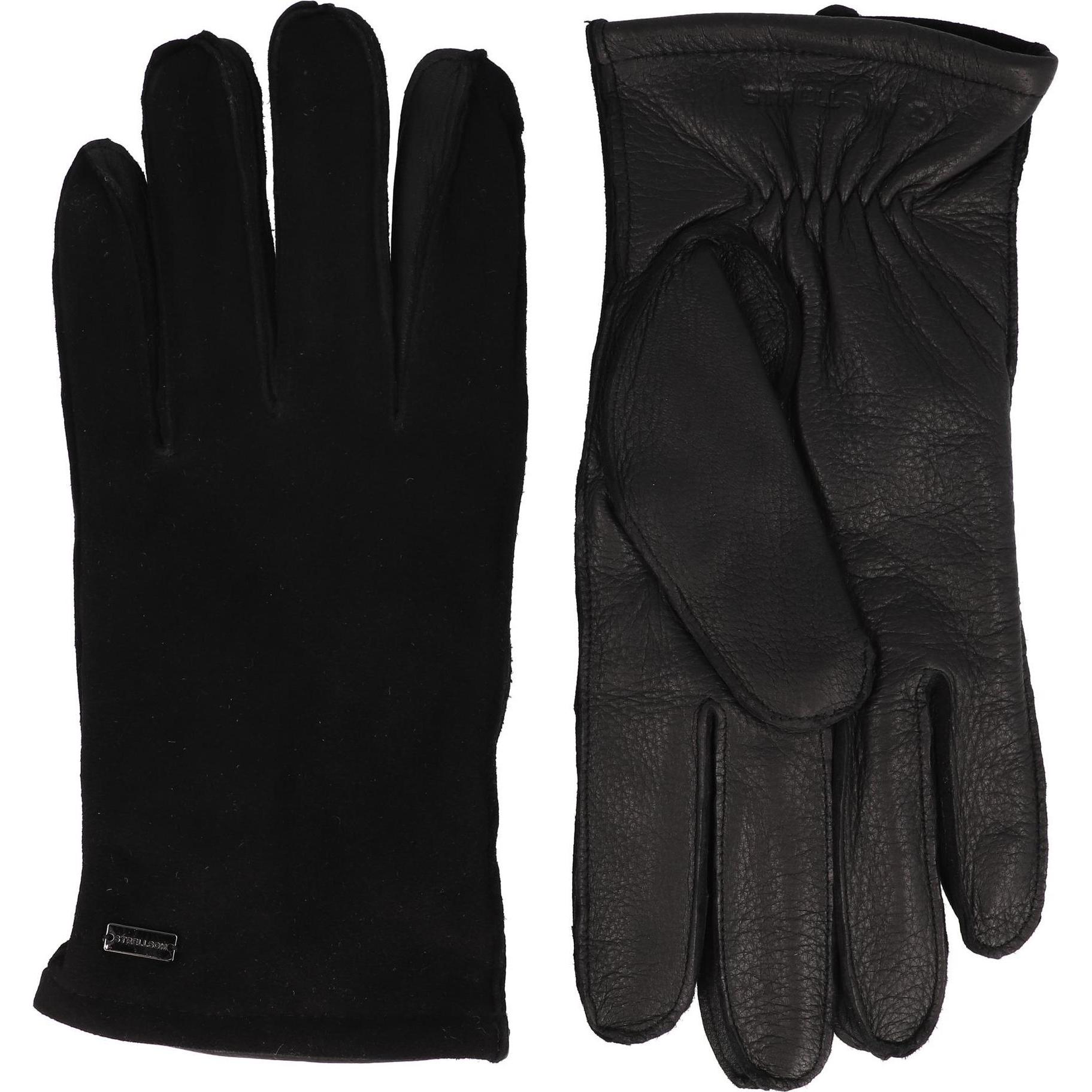 Strellson, Damen, Handschuhe, Handschuhe Leder, Schwarz, (M)