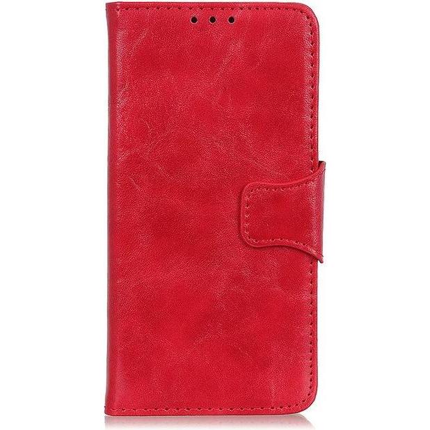 MU Classic Crazy Horse IV Leder Bookcover Series (Nokia 3.4), Smartphone Hülle, Rot