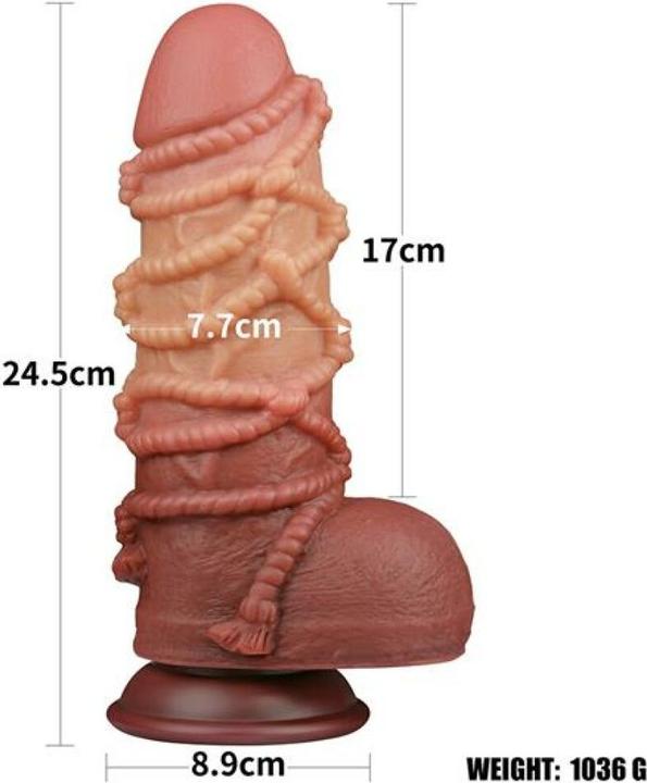 Image du produit Lovetoy Gode extrême avec motif de corde 24 cm