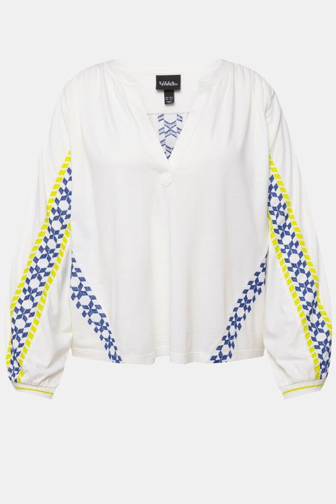 Produktbild Ulla Popken Bluse, Leinenmix, Oversized, Tunika-Ausschnitt, Langarm (60)
