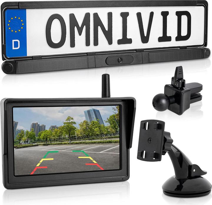 OmniVID Solar6 Kabelloses Solar-Rckfahrvideosystem (Eingebautes Display)