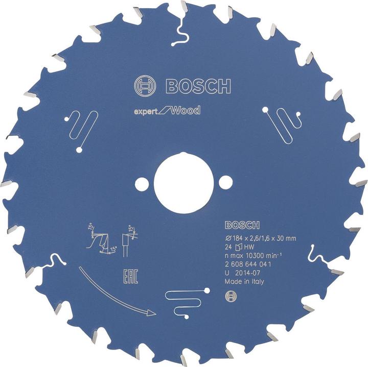 Produktbild Bosch Professional Zubehör Kreissägeblatt Expert for Wood, 184 x 30 x 2,6 mm, 24