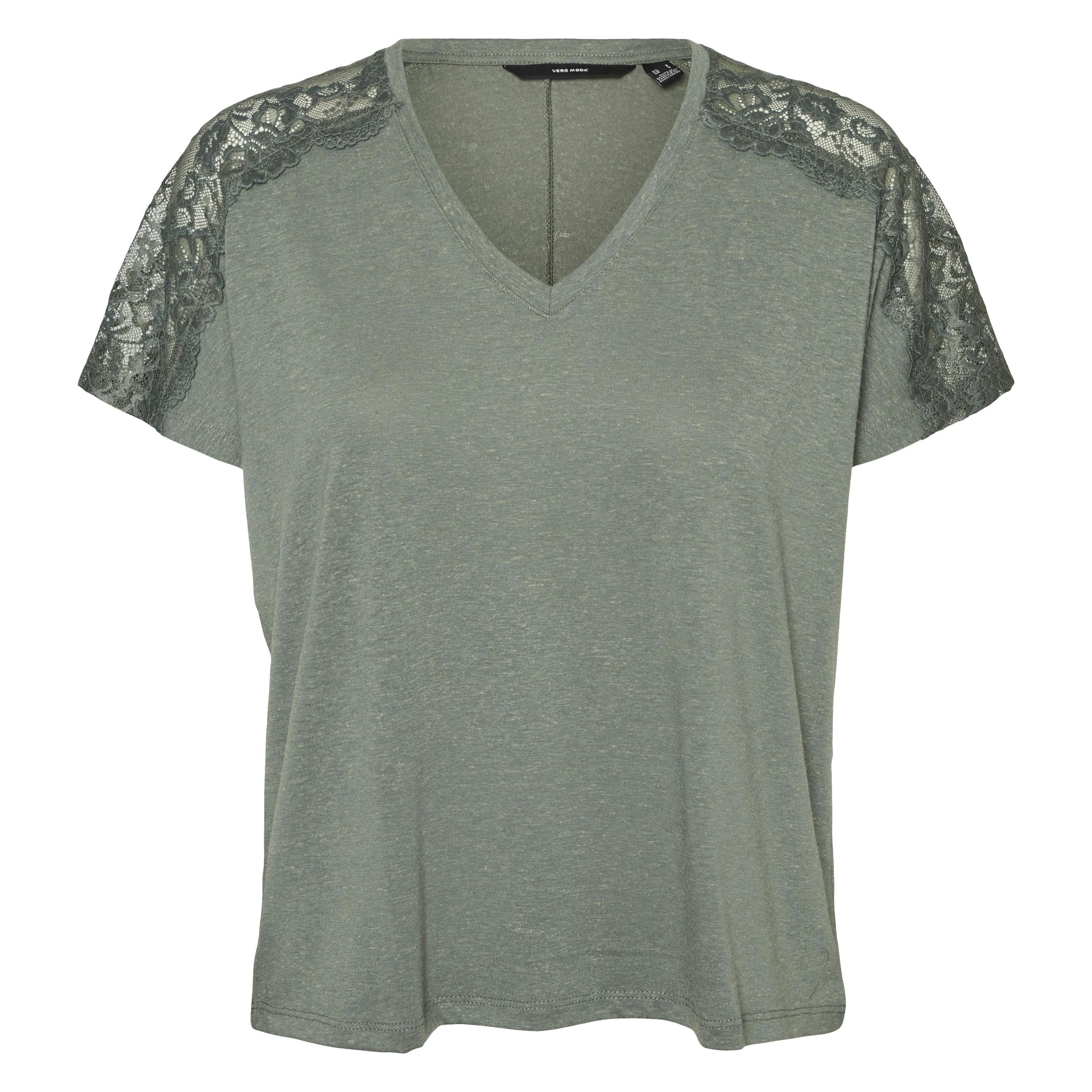 Vero Moda, Damen, Blusen, Vmjune Ss V-Neck Top Jrs Ga, Grün, (S)