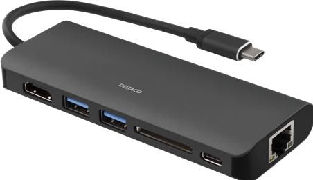 Actual product image Deltaco USBC-1266 Notebook docking station & port replicator Wired USB 3.2 Gen 1 (3.1 Gen 1) Type-C grey... (USB-C, 2 ports)