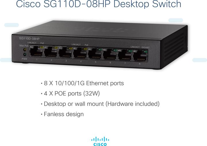 Produktbild Cisco Sg110d-08hp-Eu (8 Ports)