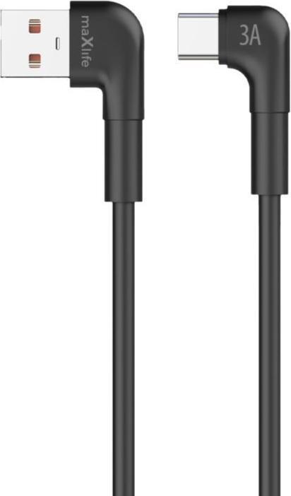 Produktbild Maxlife MXUC-09 angle cable USB - USB-C 2,0 m 3A black (2 m, USB 2.0, 15 W)