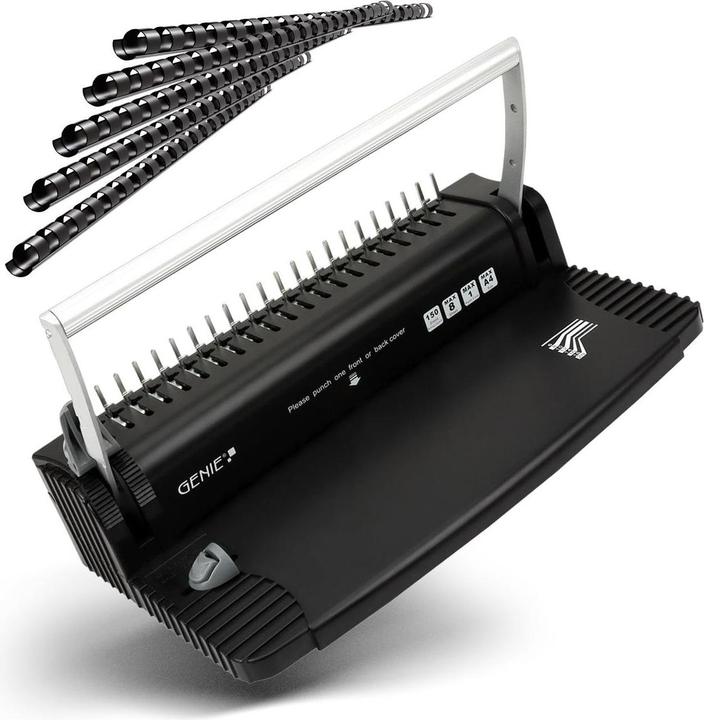 Genie Spiralbindegerät CB-820 inkl. Plastikbinderücken sw (Plastikkammbindung)