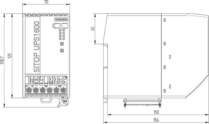 Produktbild Siemens SITOP UPS1600 24V DC/40A (960 VA, 960 W)