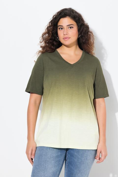 Immagine prodotto Ulla Popken T-shirt classica con gradiente di colore, scollo a V e mezze maniche (46, 48)
