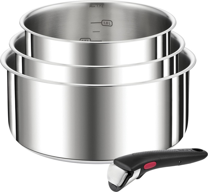 Tefal Ingenio Preference On (20 cm, Casserole, Casserole à manche, Poêle à frire, Acier inoxydable)
