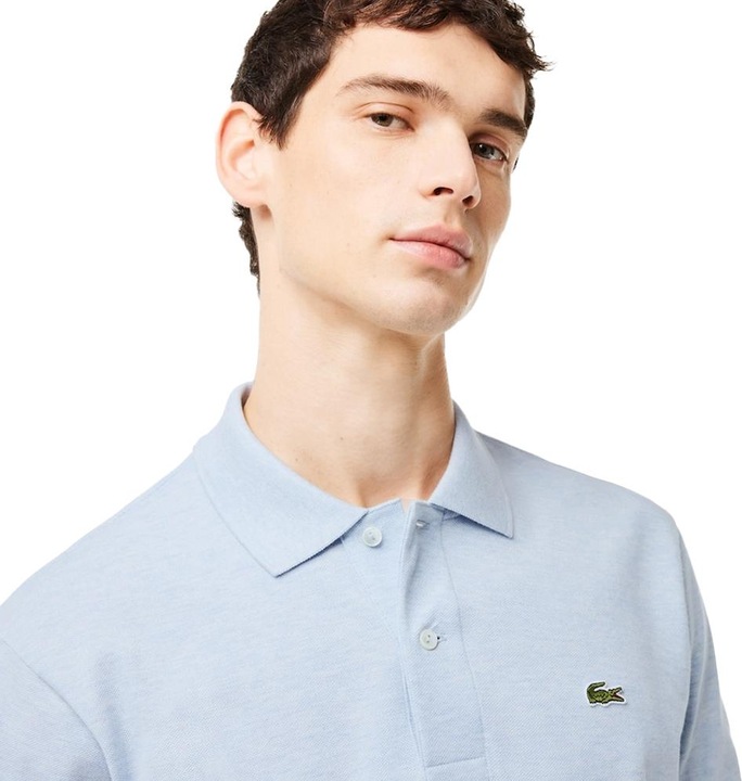 Actual product image Lacoste Mens Heathered Cotton Pique Polo Shirt (S)