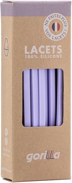 Immagine prodotto Gorilla Elastische Schnürsenkel Flexibel Ohne Binden Schmal Silikon Lavender (110 cm)