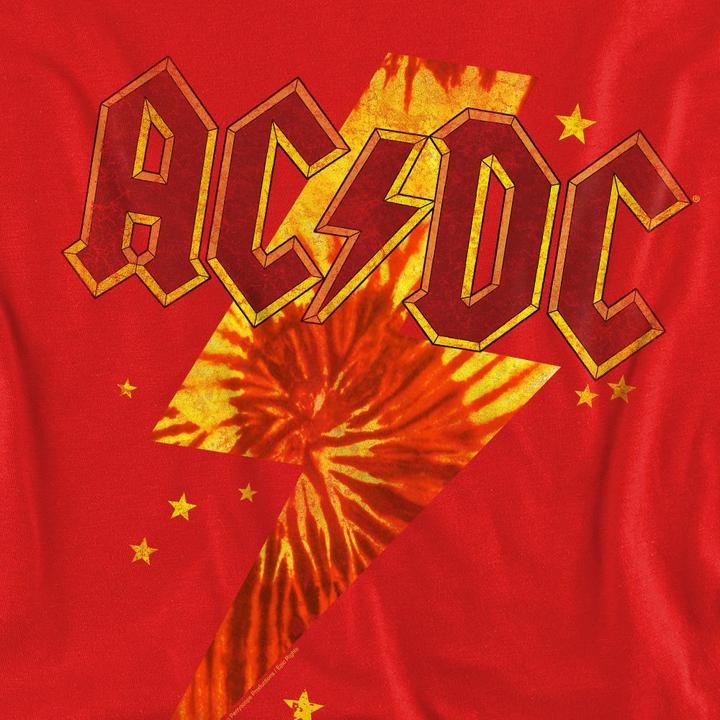 Actual product image AC/DC Unisex Adult Tie Dye Bolt Sweatshirt (S)
