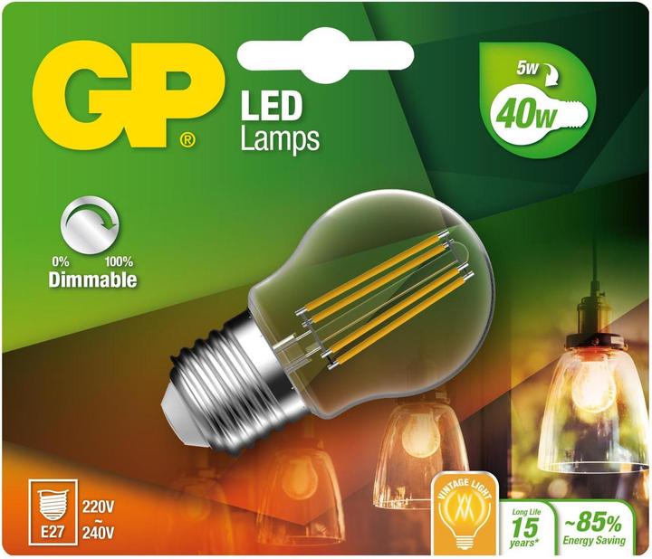 Actual product image GP Lighting GP - LED Lamp Filament Mini Globe, E27, DIM, 5W (40W), 470lm (E27, 470 lm)