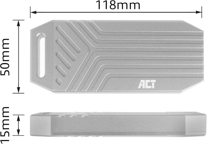 Productafbeelding ACT USB 40Gbps M.2 2280 NVMe / PCIe SSD Enclosure, tool-free (M.2 2280)