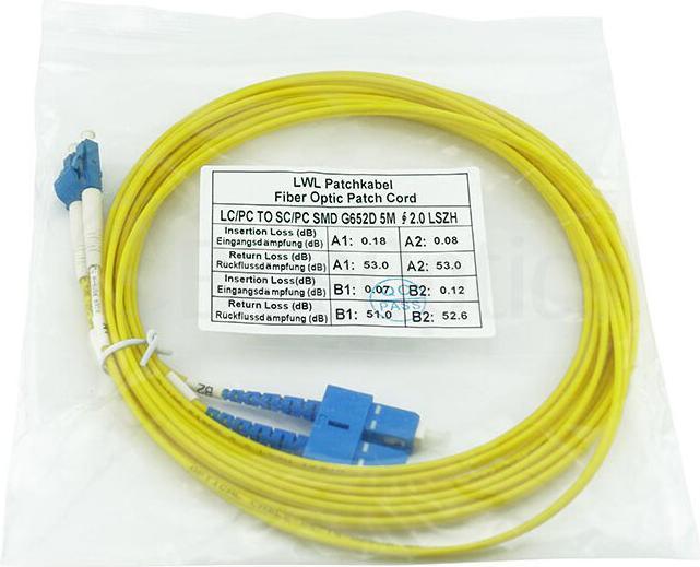 Produktbild BlueOptics Duplex LWL Patchkabel LC-SC Singlemode 50 Meter (CAT6, 50 m)