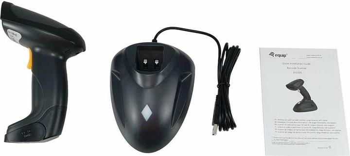 Actual product image equip Barcode handheld scanner 1D Laser Wireless USB black (1D barcodes)