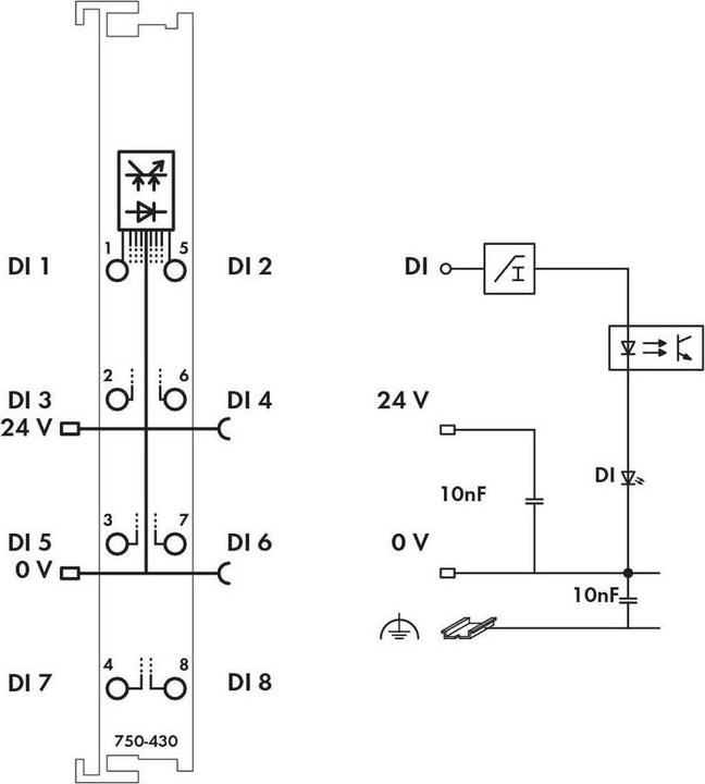 Produktbild Wago Erweiterungsmodul DI 8-fach 3ms