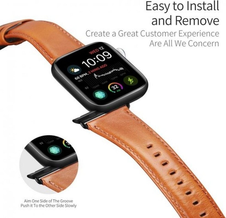 Image du produit Dux Ducis YA Bracelet (42 mm, 44 mm, 45 mm, 49 mm, Cuir véritable, Apple Watch Series 1, Apple Watch Series 2, Apple Watch Series 3, Apple Watch Series 4, Apple Watch Series 5, Apple Watch Series 6, Apple Watch Series 7, Apple Watch Series 8, Apple Watch Series 9, Apple Watch SE, Apple Watch Ultra, Apple Watch Ultra 2)