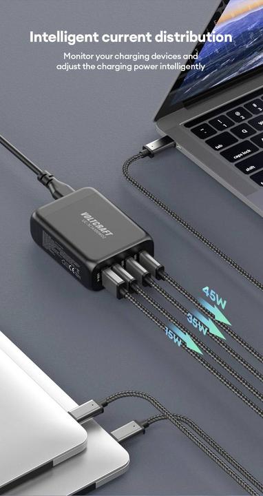 Immagine prodotto Voltcraft UC-3C1A100W02 USB-Ladegerät 100 W Innenbereich USB-C®, USB-A Anzahl A (100 W, 4 porte)