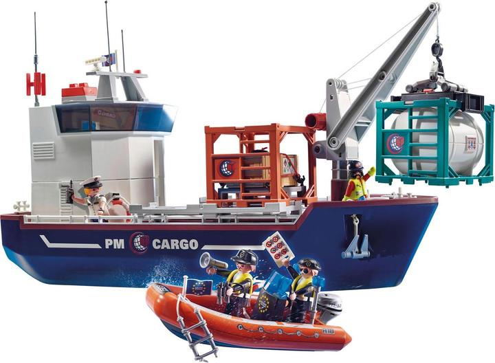 Produktbild Playmobil Grosses Containerschiff mit Zollboot (70769, Playmobil City Action)