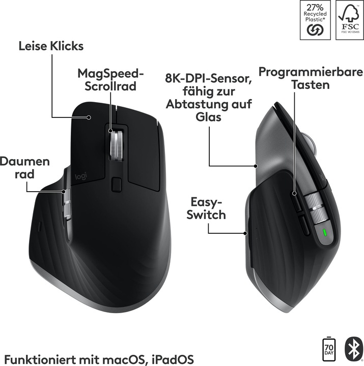 Productafbeelding Logitech MX Keys S Combo voor Mac (NL, Draadloze)
