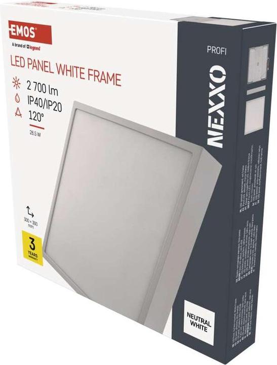 Actual product image Emos Surface-mounted LED light NEXXO, square, white, 28.5W,Neutral white (2700 lm)