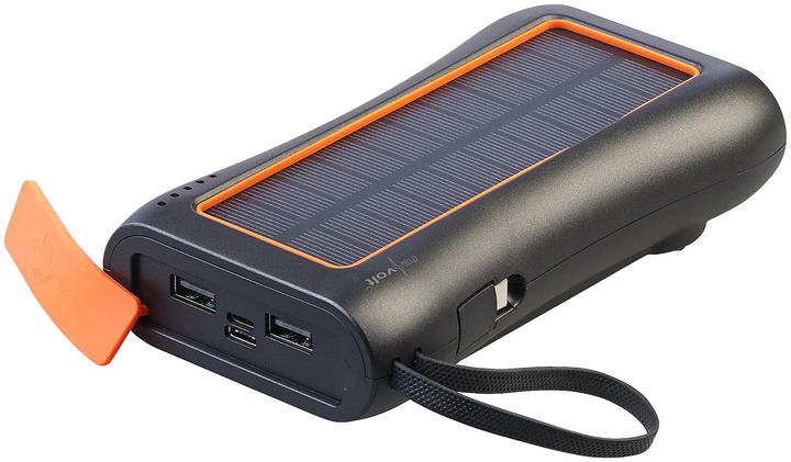 Produktbild Revolt Kurbel-Dynamo-Powerbank mit Solarpanel (10000 mAh, 5 W)