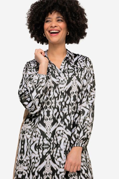 Produktbild Angel of Style Longbluse, Alloverdruck, Hemdkragen, Langarm, Seitenschlitze (54)