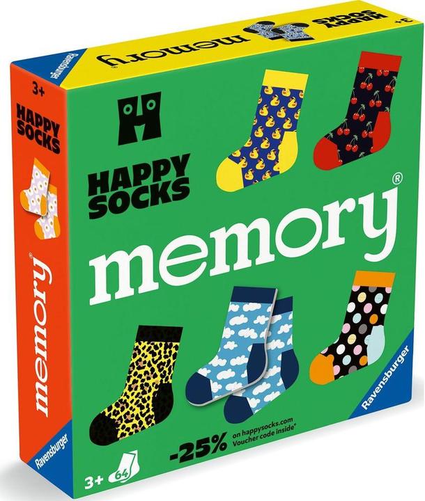 Produktbild Ravensburger 24702 memory® Happy Socks. Der Spieleklassiker in Kooperation mit Happy (Deutsch, Englisch, Französisch, Italienisch, Spanisch, 2 - 8 Spieler)