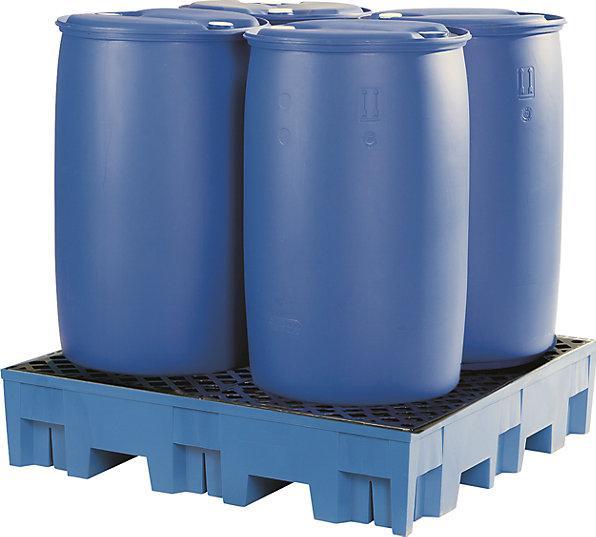 Produktbild asecos PE-Auffangwanne für 200-l-Fässer, Tragfähigkeit 950 kg/m²