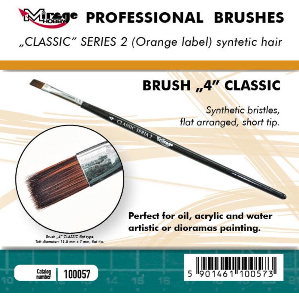 Mirage Hobby, Pinsel, Mirage Brush Flat High Quality Classic Series 2 size 4 (40 mm)