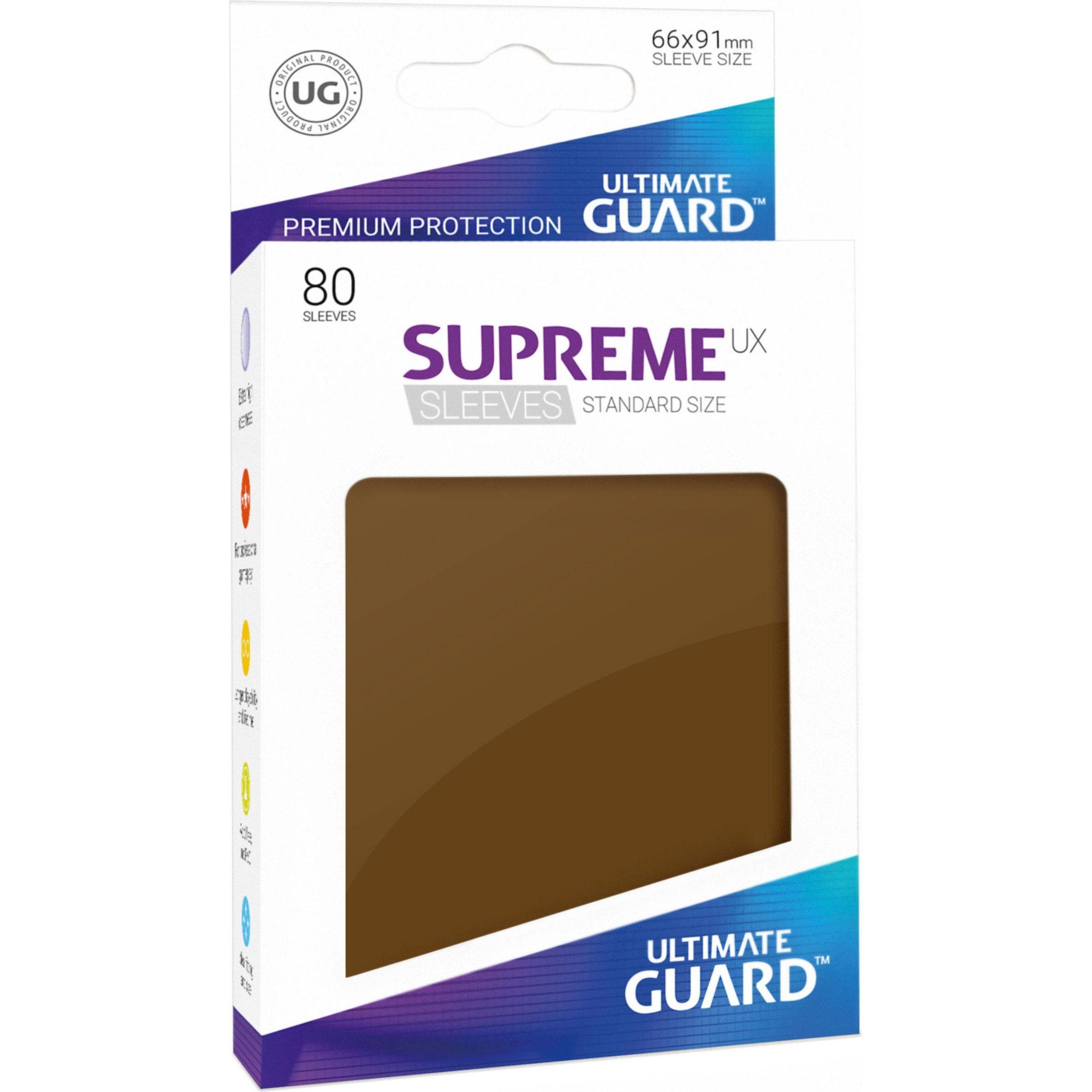 Ultimate Guard UGD010547 - Supreme UX - 80x Kartenhüllen, Standardgrösse, Braun