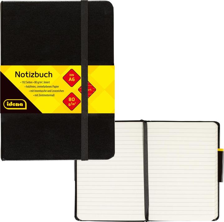 Produktbild Idena Notizbuch A6 liniert schwarz FSC-Mix (A6, Liniert, Harter Einband)