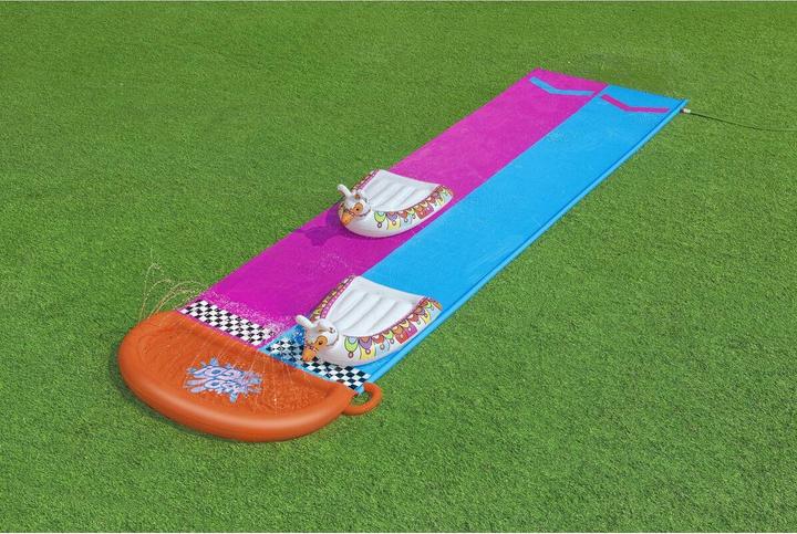 Produktbild Bestway 2er-Wasserrutsche mit aufblasbaren Lama-Schwimmtieren (4.88 m)