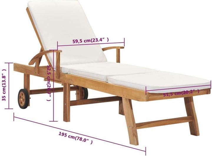 Actual product image vidaXL Sonnenliege (195 cm)
