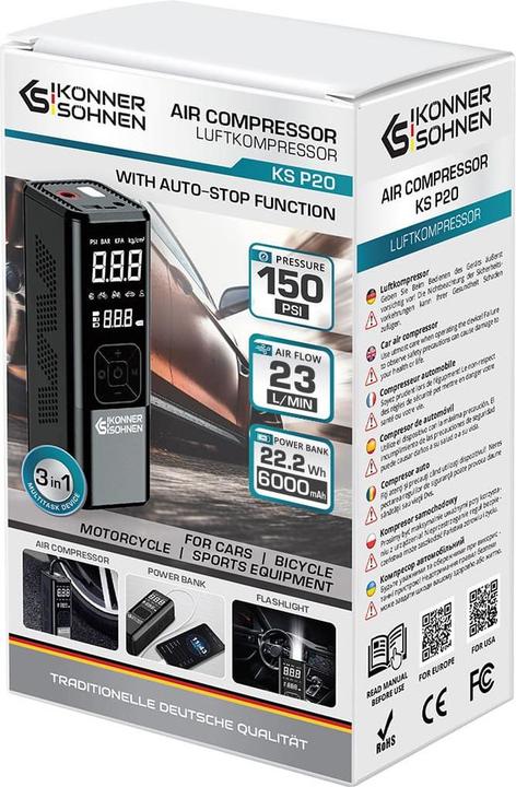 Immagine prodotto Könner & Söhnen Kompresor samochodowy KS P20 KÖNNER&SÖHNEN (23 l)