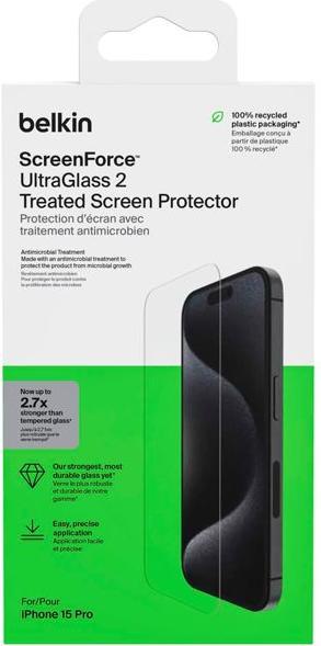 Actual product image Belkin ScreenForce Pro UltraGlass2 (1 Piece, Apple iPhone 15 Pro)