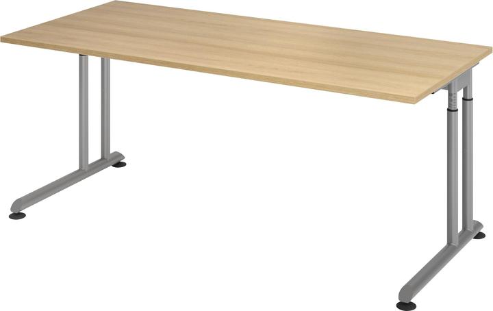 Actual product image Escritorio Desk C-foot 180x80cm oak/silver (180 x 80 cm)