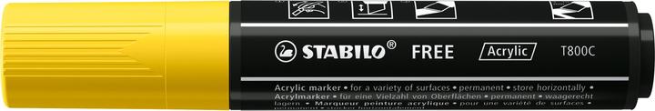 Immagine prodotto STABILO Marcatore acrilico - Acrilico FREE - Punta a cuneo T800C 4-10mm - penna singola - giallo (Giallo, 10 mm, 1 x)