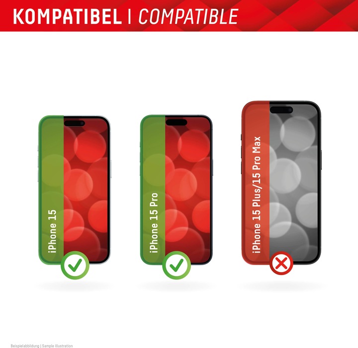Produktbild Displex Real Glass, Privacy Full Cover Panzerglas (1 Stück, Apple iPhone 15, Apple iPhone 15 Pro)